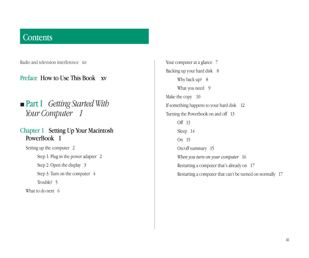 Apple 145B manual Contents 