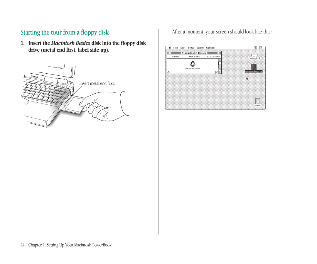 Apple 145B manual Starting the tour from a floppy disk, After a moment, your screen should look like this 