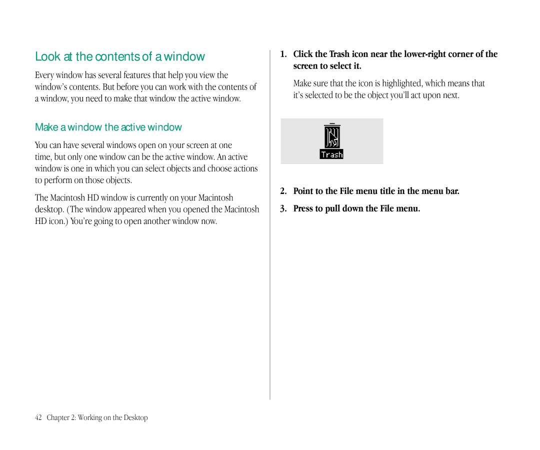 Apple 145B manual Look at the contents of a window 