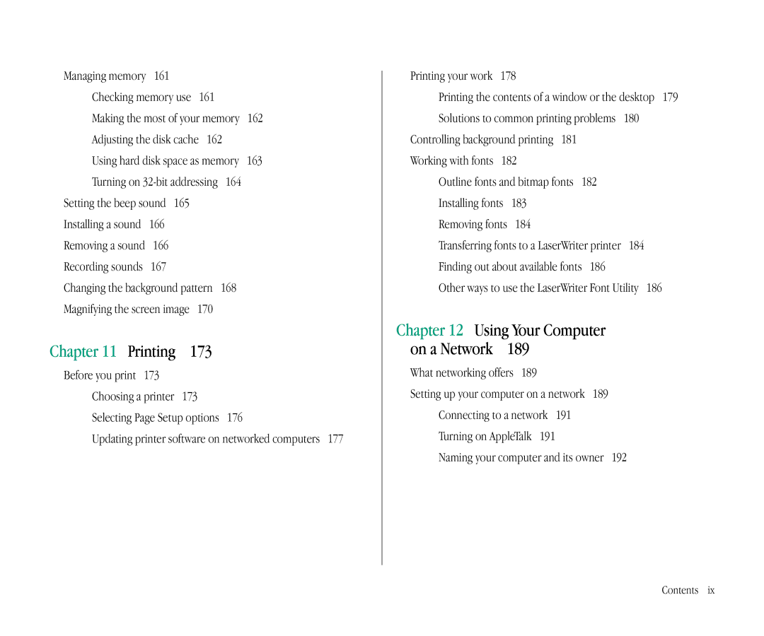 Apple 145B manual Controlling background printing Working with fonts, 184, Other ways to use the LaserWriter Font Utility 