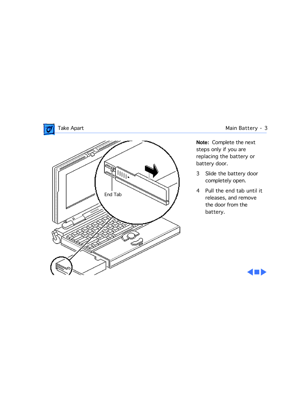 Apple 150 manual Pull the end tab until it 