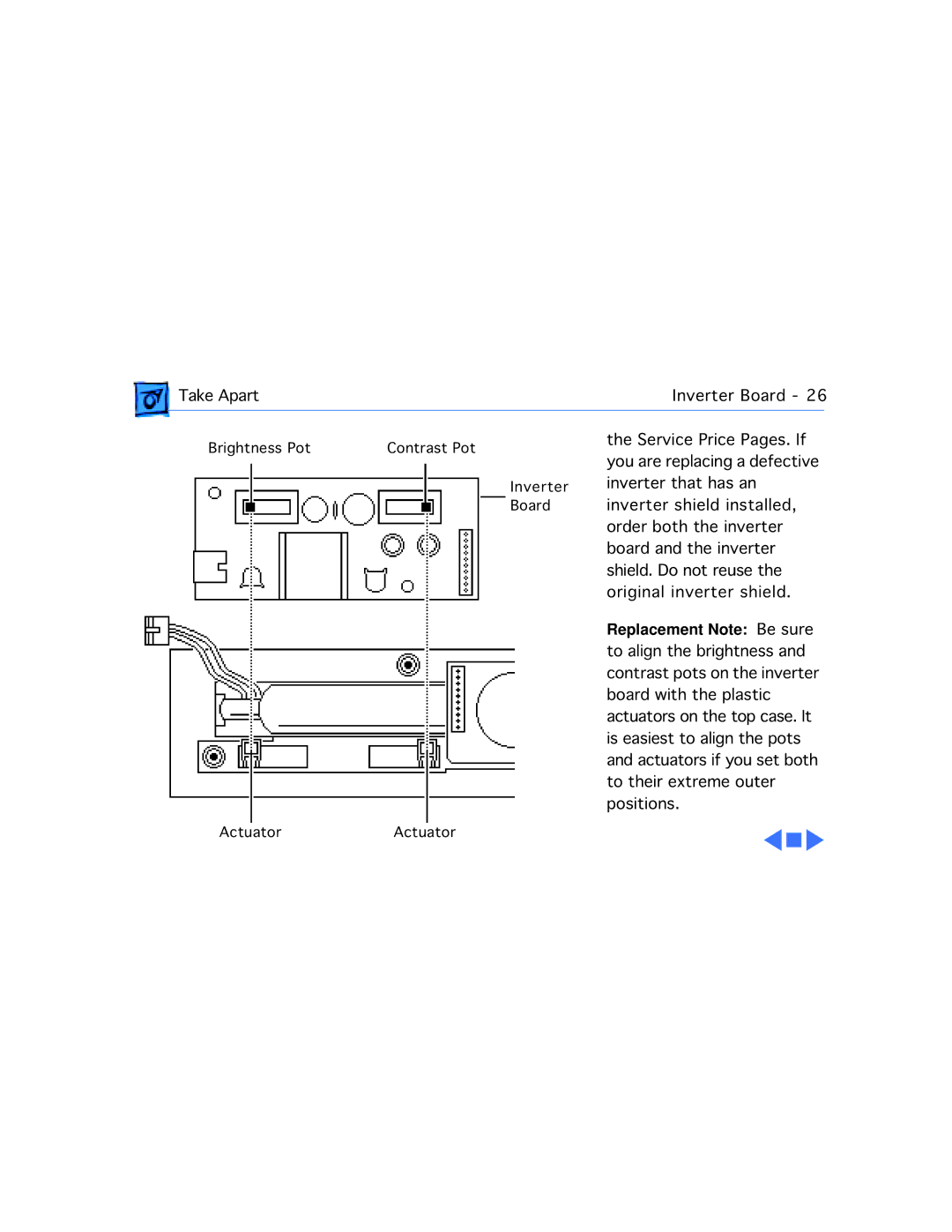 Apple 150 manual Replacement Note Be sure 