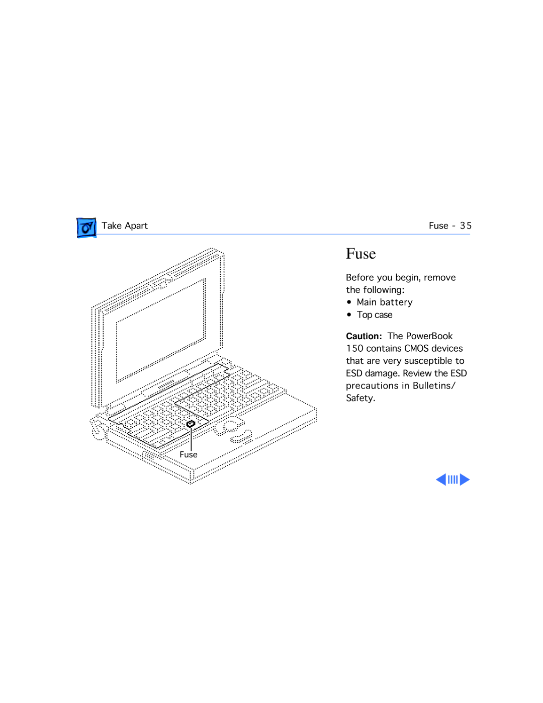 Apple 150 manual Fuse 