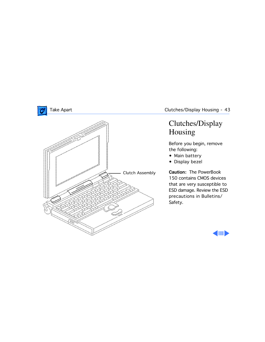 Apple 150 manual Clutches/Display, Housing 