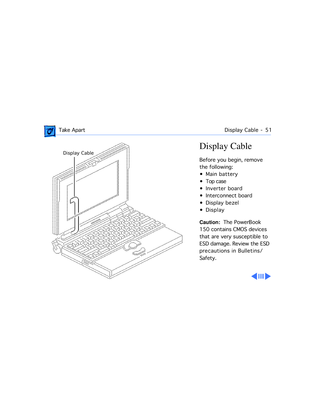 Apple 150 manual Display Cable 