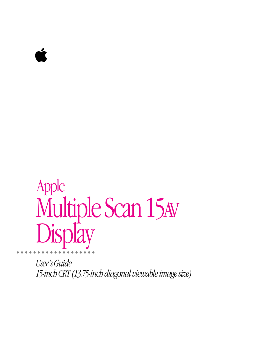 Apple manual Multiple Scan 15AV Display 