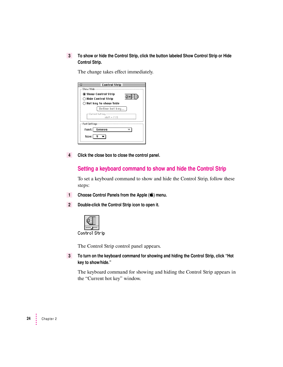 Apple 15AV manual Change takes effect immediately 