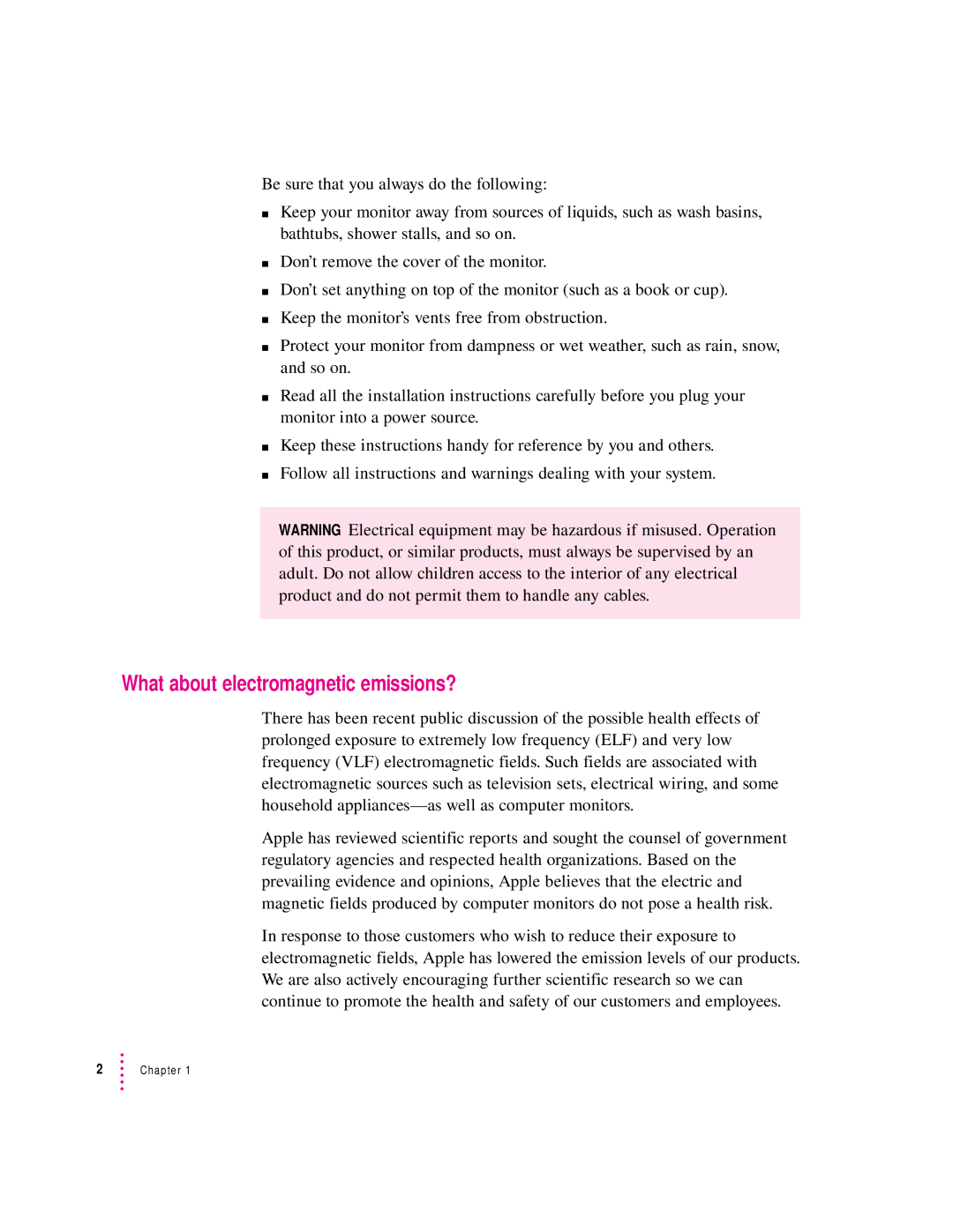 Apple 15AV manual What about electromagnetic emissions? 