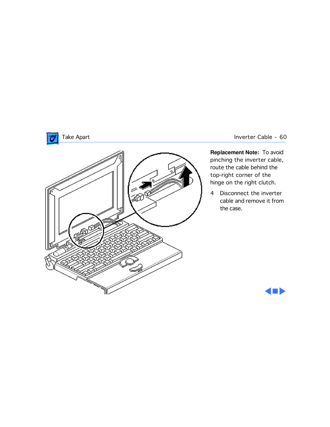 Apple 165, 160 manual Disconnect the inverter cable and remove it from the case 