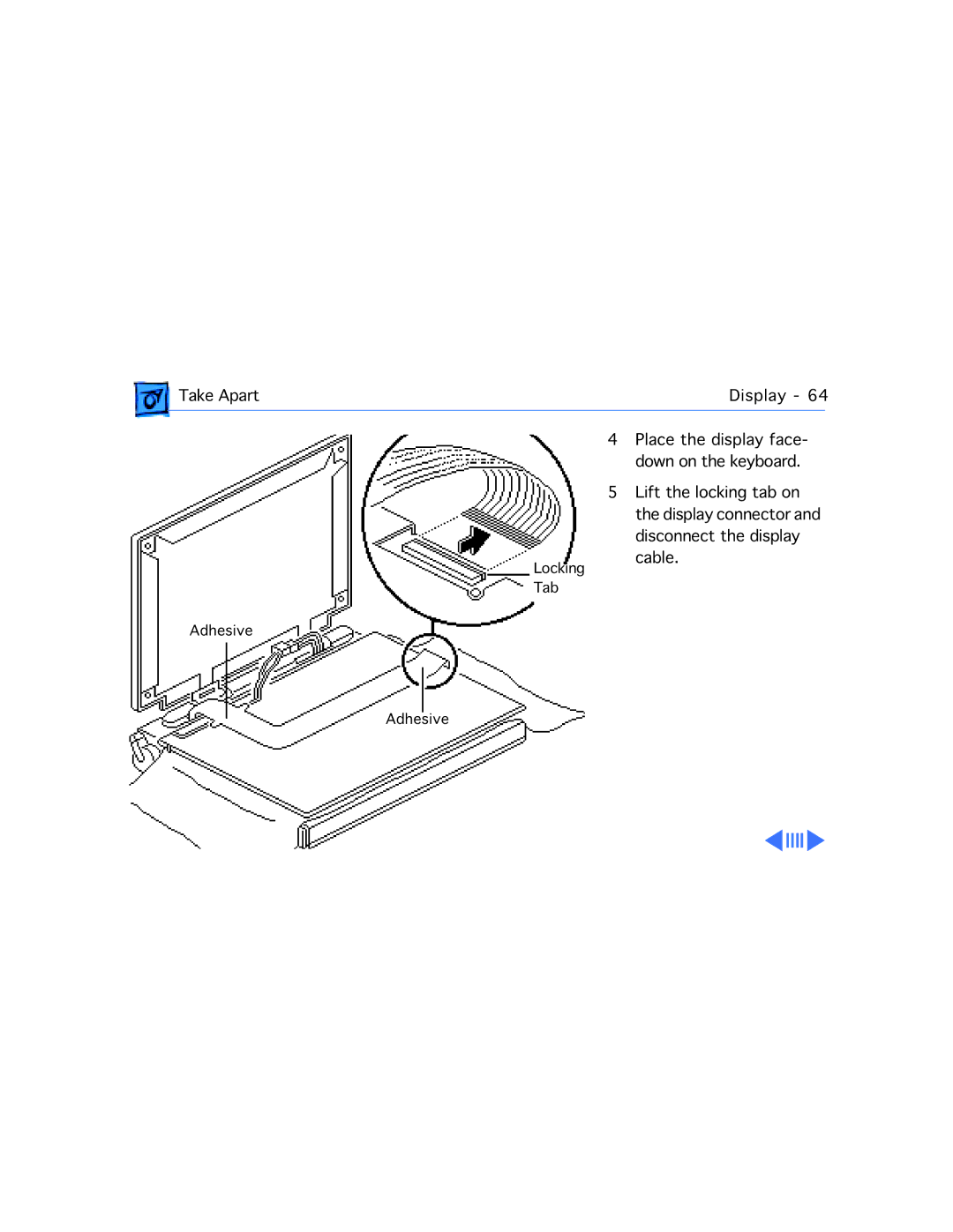 Apple 165, 160 manual Locking Tab Adhesive 