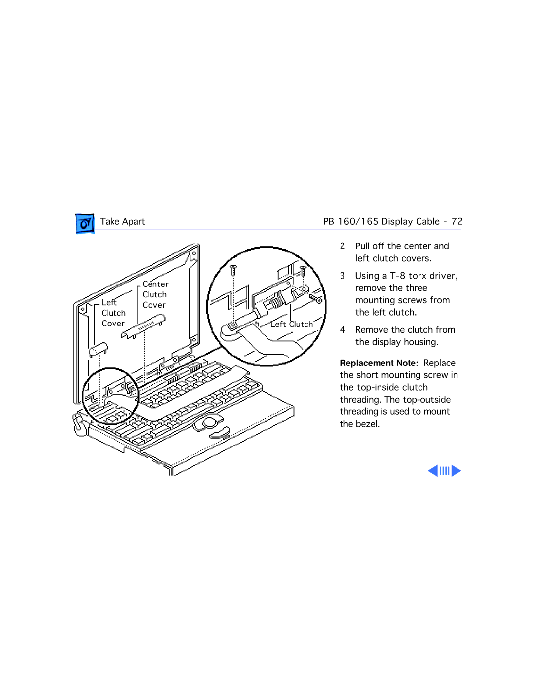 Apple 165, 160 manual Left clutch 