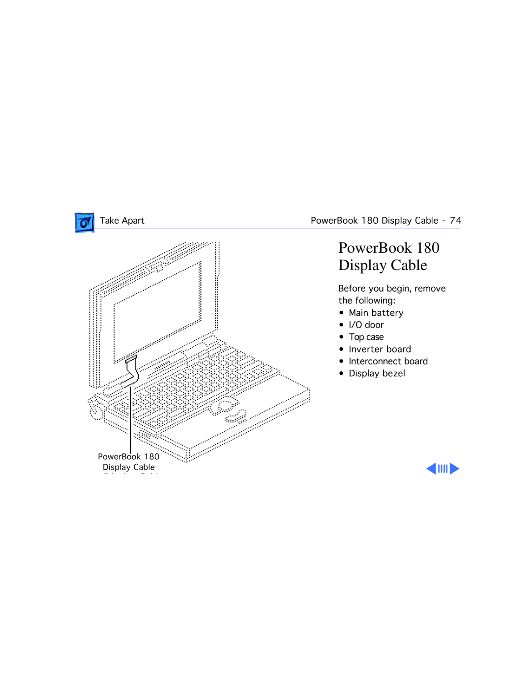 Apple 165, 160 manual PowerBook Display Cable 