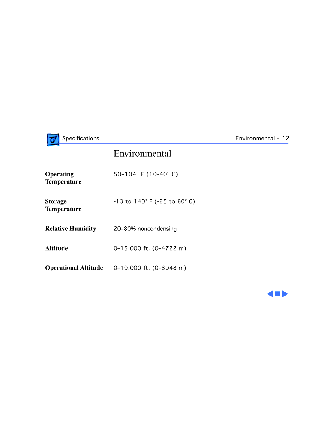 Apple 160, 165 manual Environmental 