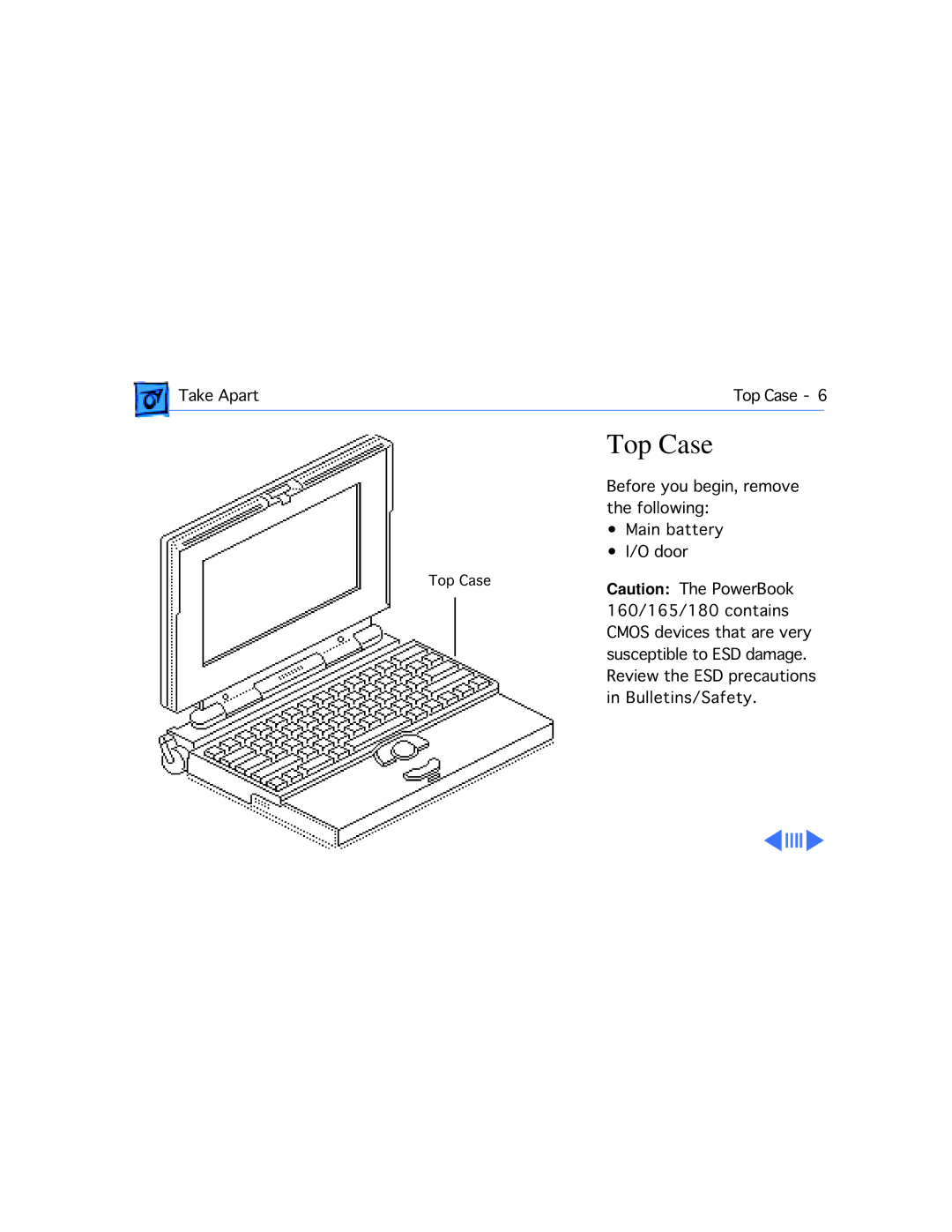 Apple 165, 160 manual Top Case 