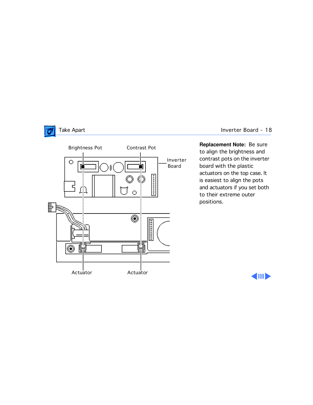 Apple 165, 160 manual Replacement Note Be sure 