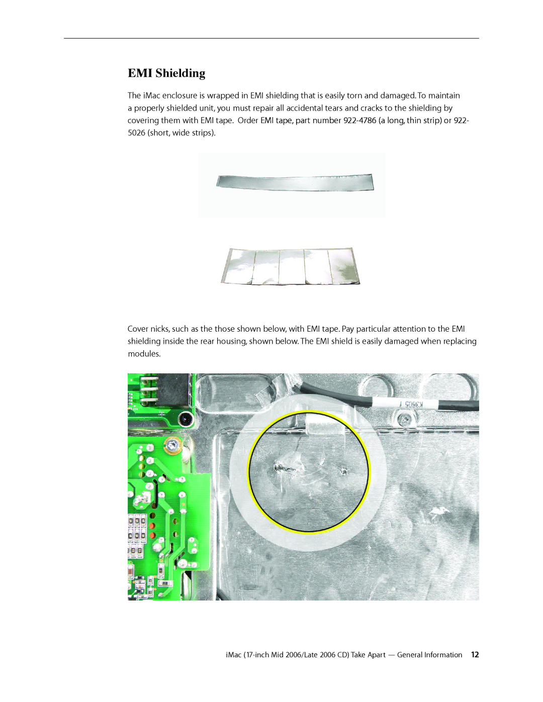 Apple 17-INCH MID 2006, 17-INCH LATE 2006 CD manual EMI Shielding 