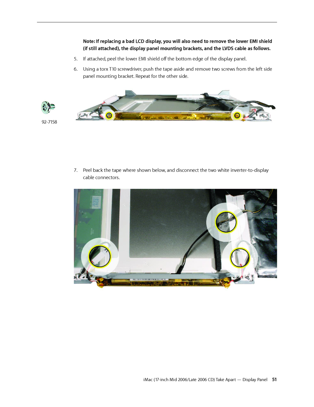 Apple 17-INCH LATE 2006 CD, 17-INCH MID 2006 manual IMac 17-inch Mid 2006/Late 2006 CD Take Apart Display Panel  