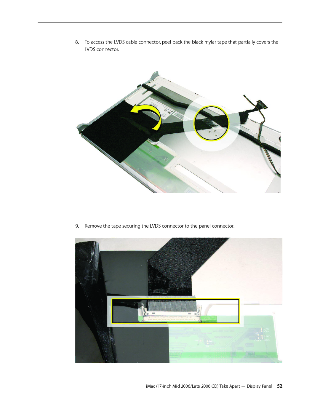 Apple 17-INCH MID 2006, 17-INCH LATE 2006 CD manual IMac 17-inch Mid 2006/Late 2006 CD Take Apart Display Panel  