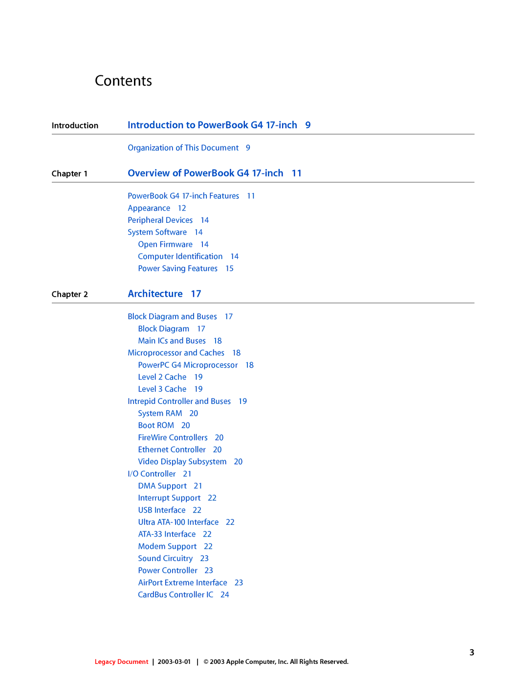 Apple 17-INCH manual Contents 