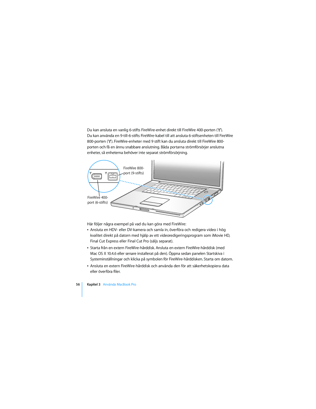 Apple 17-TUMS manual Kapitel 3 Använda MacBook Pro 