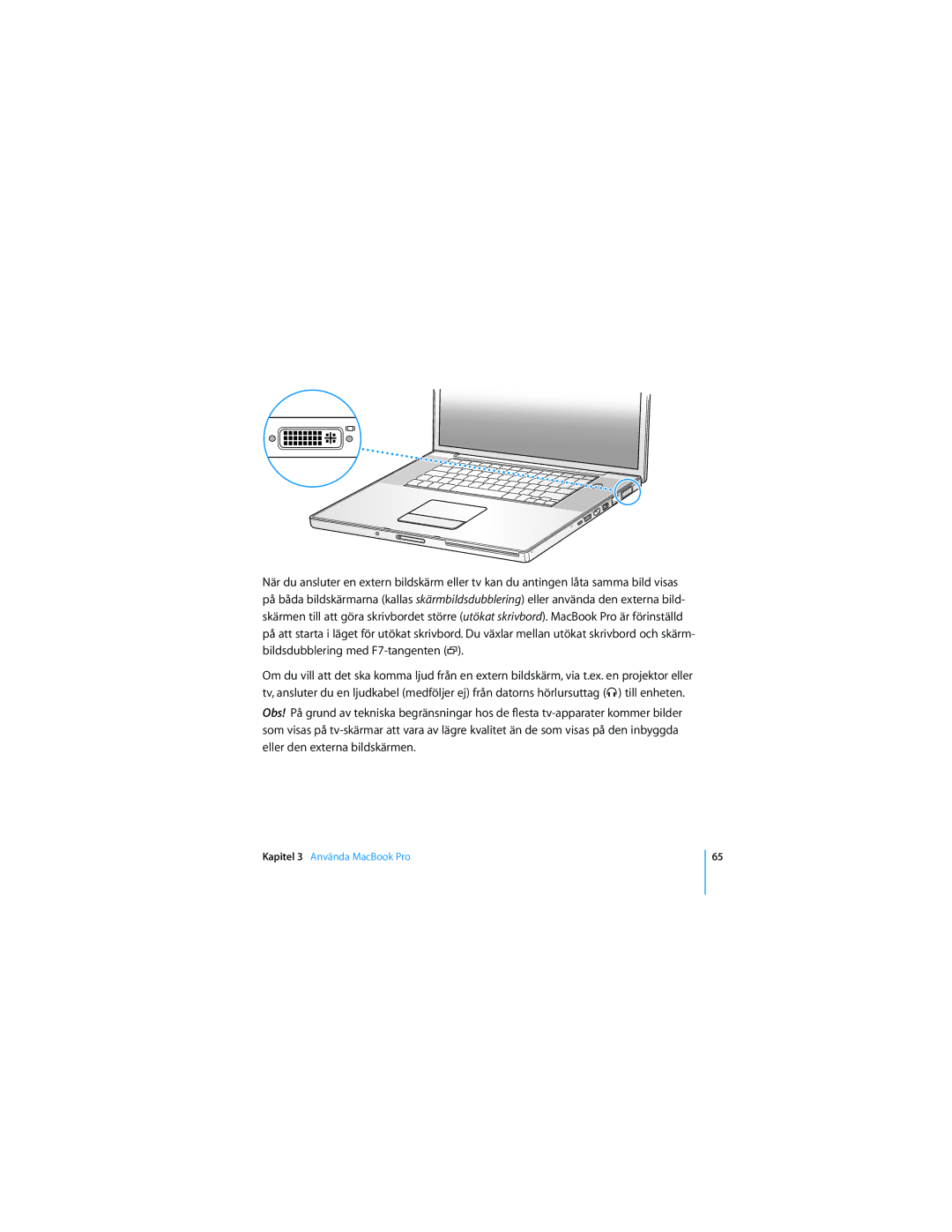 Apple 17-TUMS manual Kapitel 3 Använda MacBook Pro 