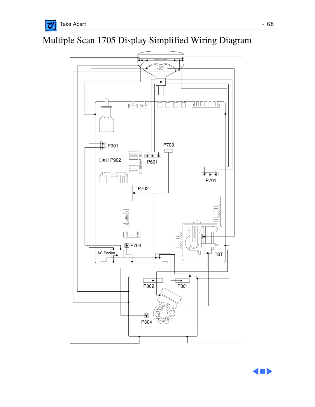 Apple manual Multiple Scan 1705 Display Simplified Wiring Diagram 