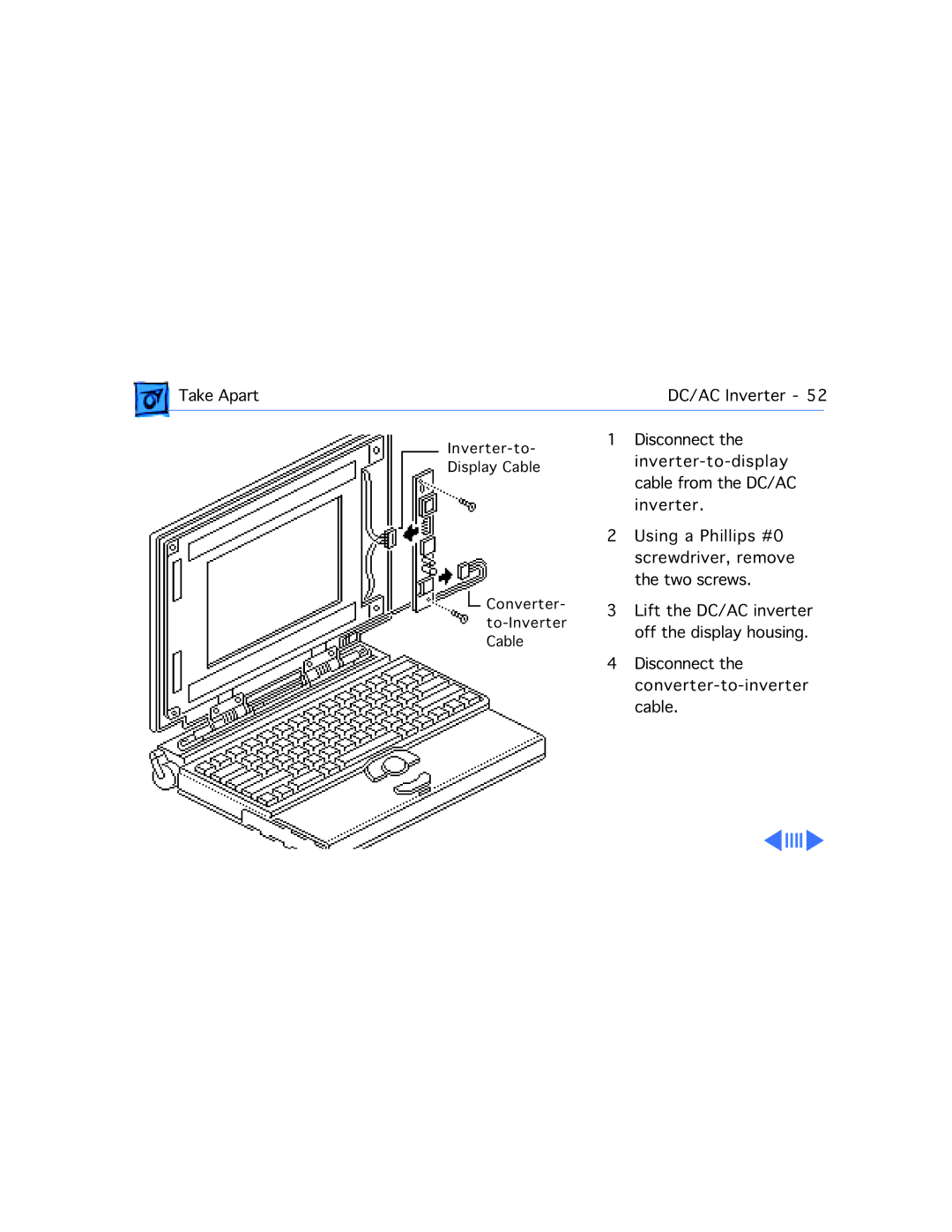 Apple 180C manual Disconnect Inverter-to-display 