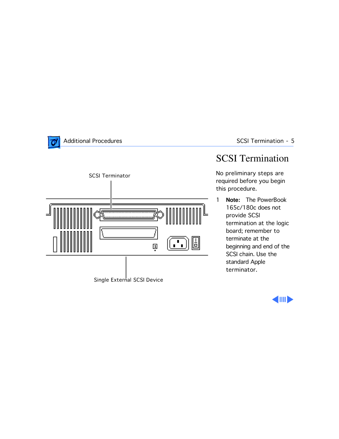 Apple 180C manual Scsi Termination 