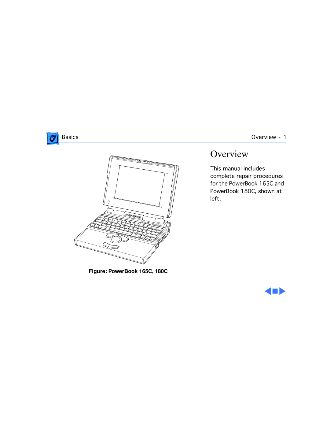 Apple manual Overview, Figure PowerBook 165C, 180C 