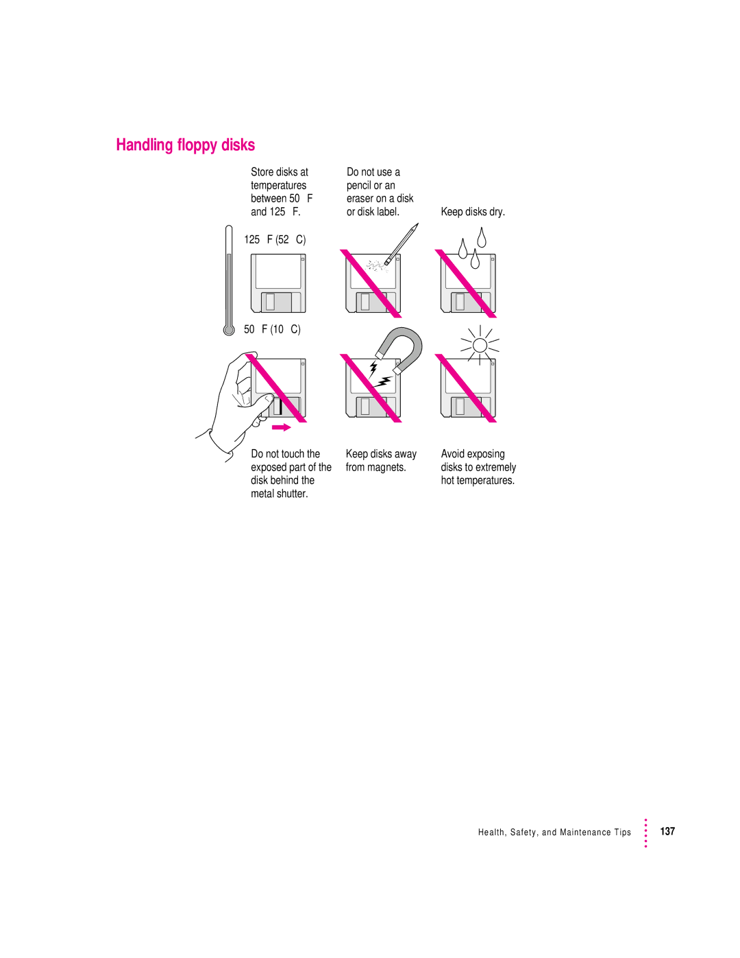 Apple 190 series manual Handling floppy disks 