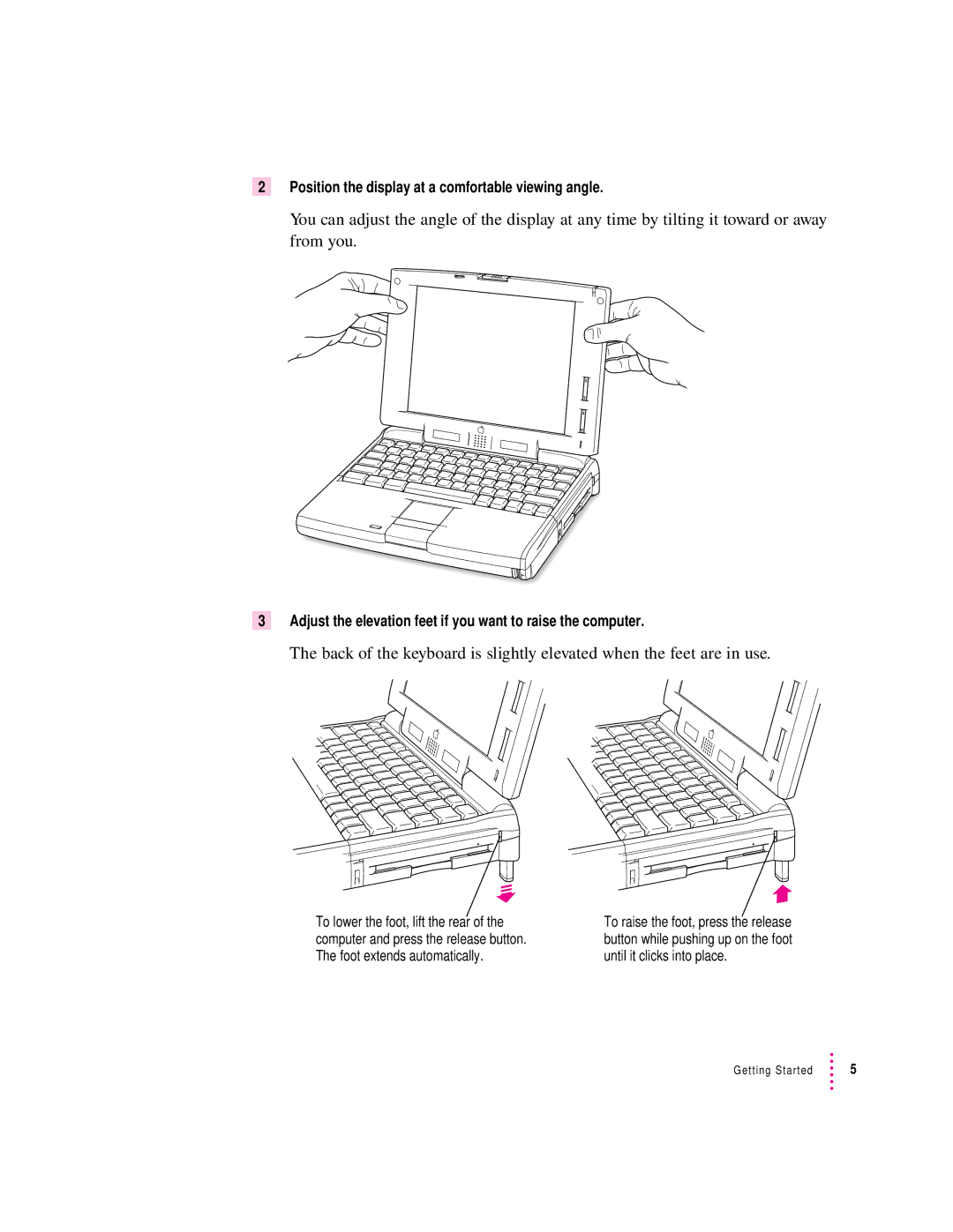 Apple 190 series manual Position the display at a comfortable viewing angle 