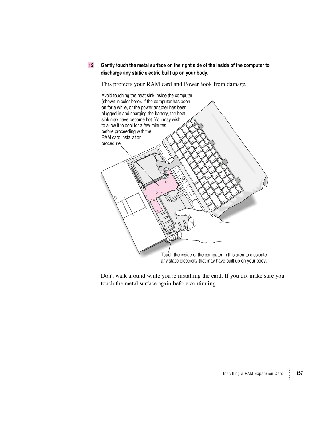 Apple 190 series manual This protects your RAM card and PowerBook from damage 