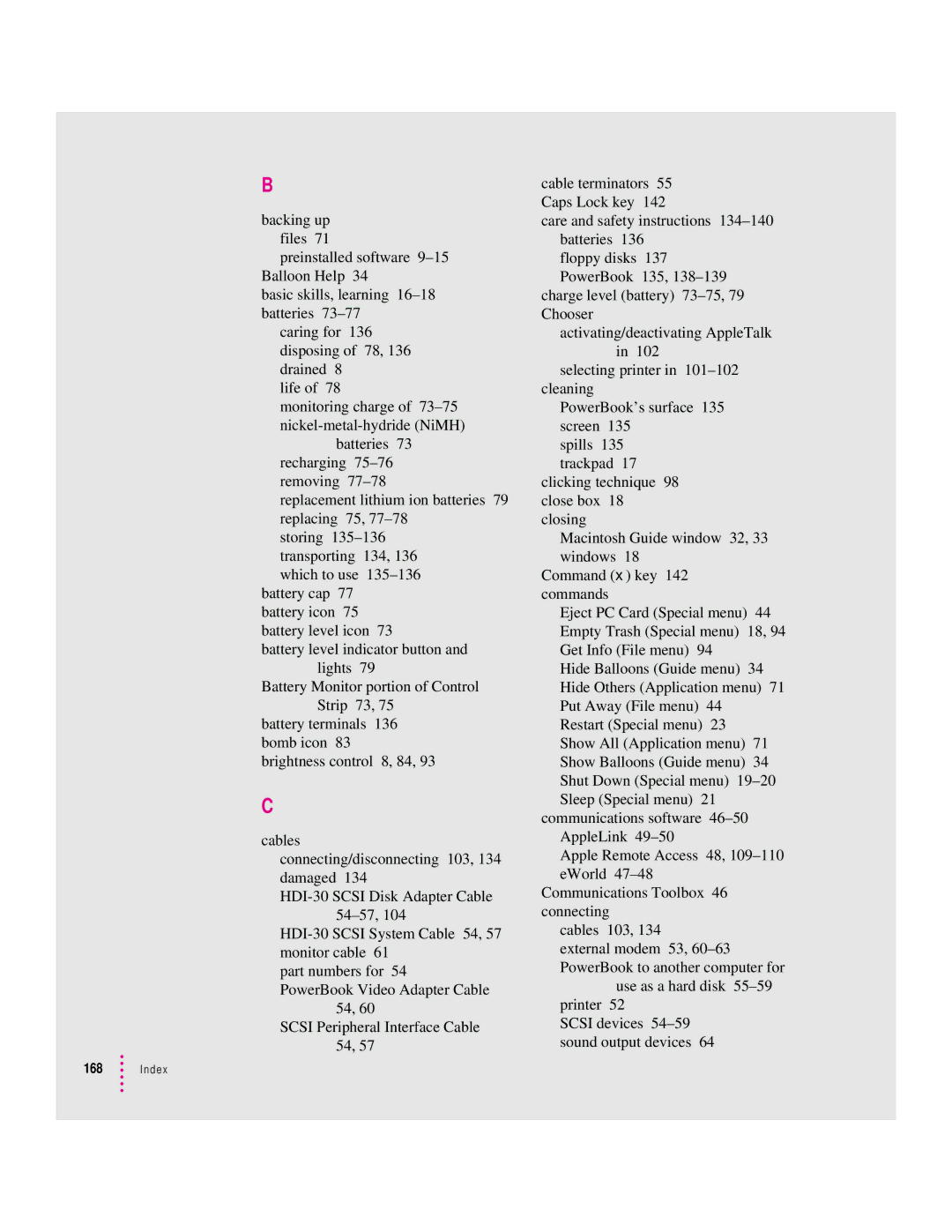 Apple 190 series manual Index 