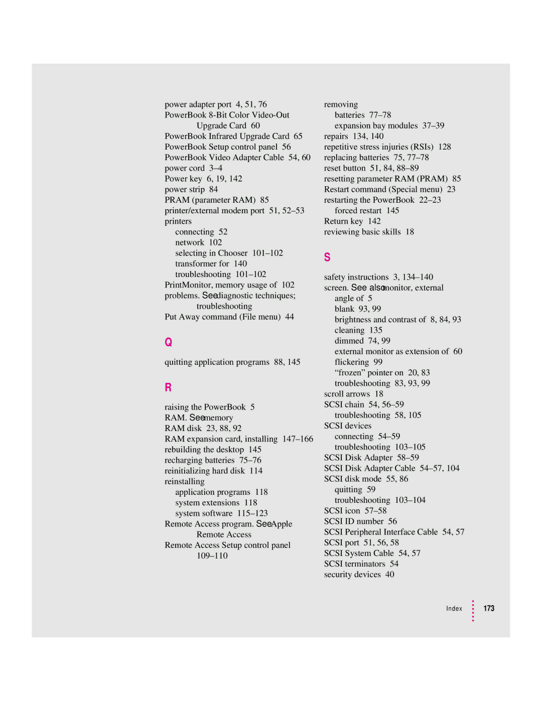 Apple 190 series manual Index 