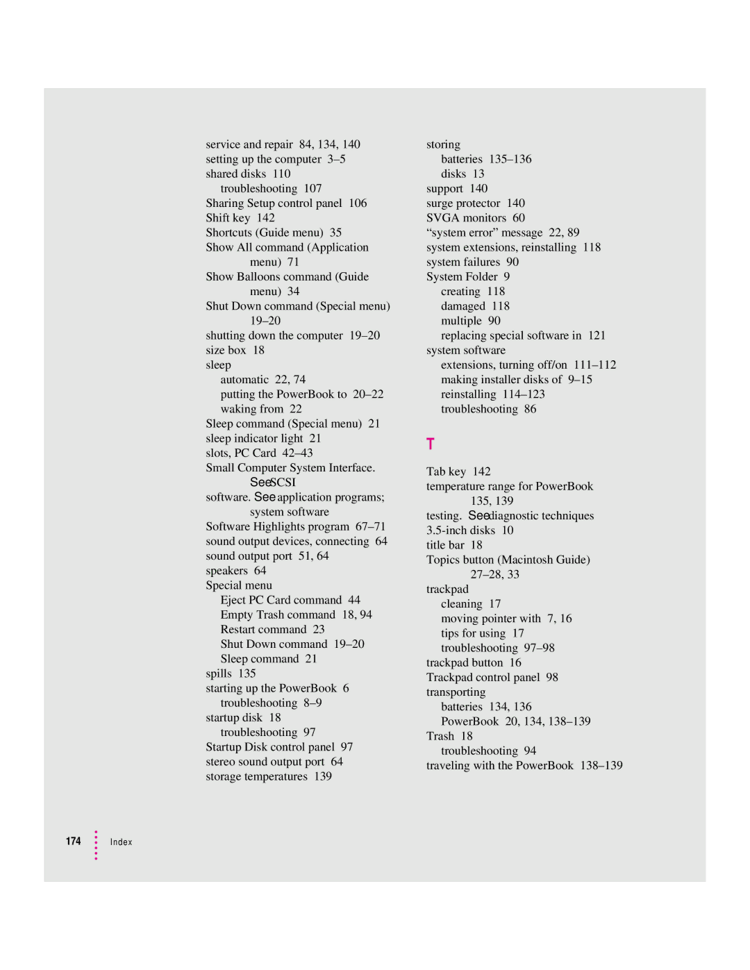 Apple 190 series manual Index 