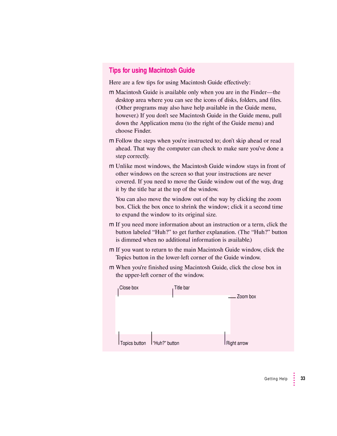 Apple 190 series manual Tips for using Macintosh Guide 