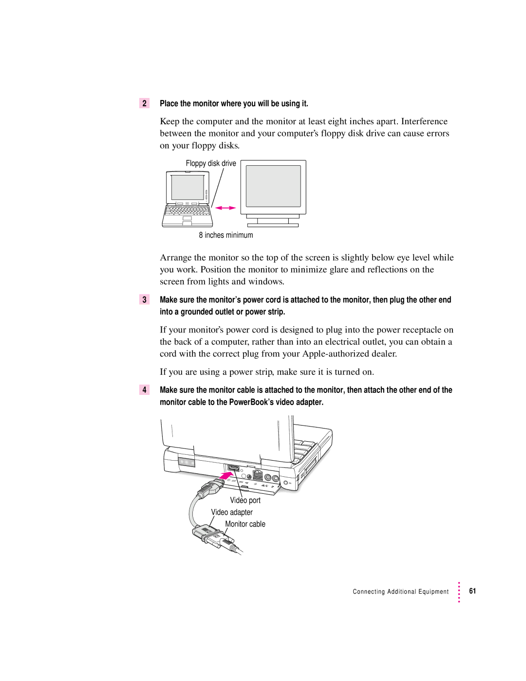 Apple 190 series manual Place the monitor where you will be using it 