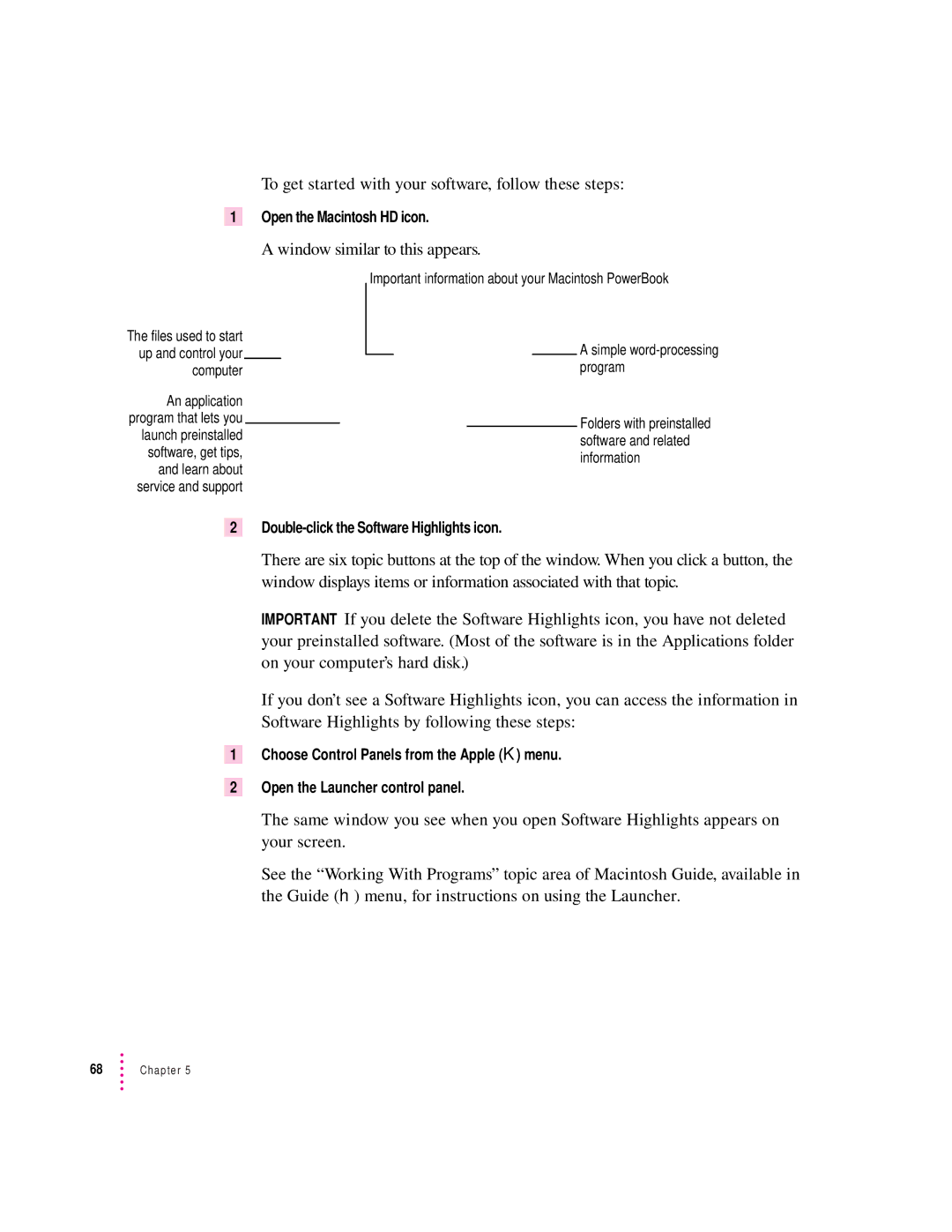 Apple 190 series manual To get started with your software, follow these steps, Window similar to this appears 