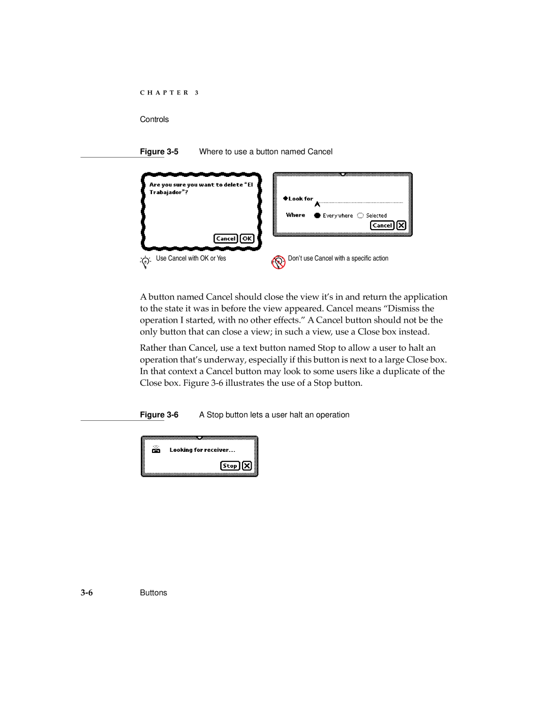 Apple 2 manual 5Where to use a button named Cancel 