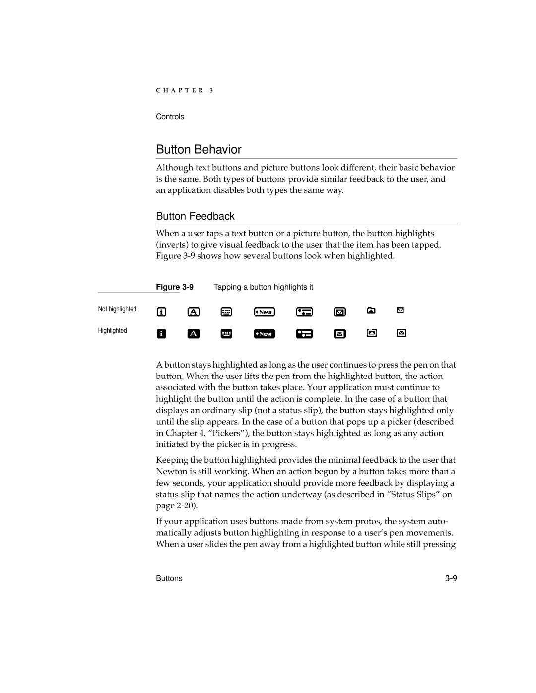 Apple 2 manual Button Behavior, Button Feedback 