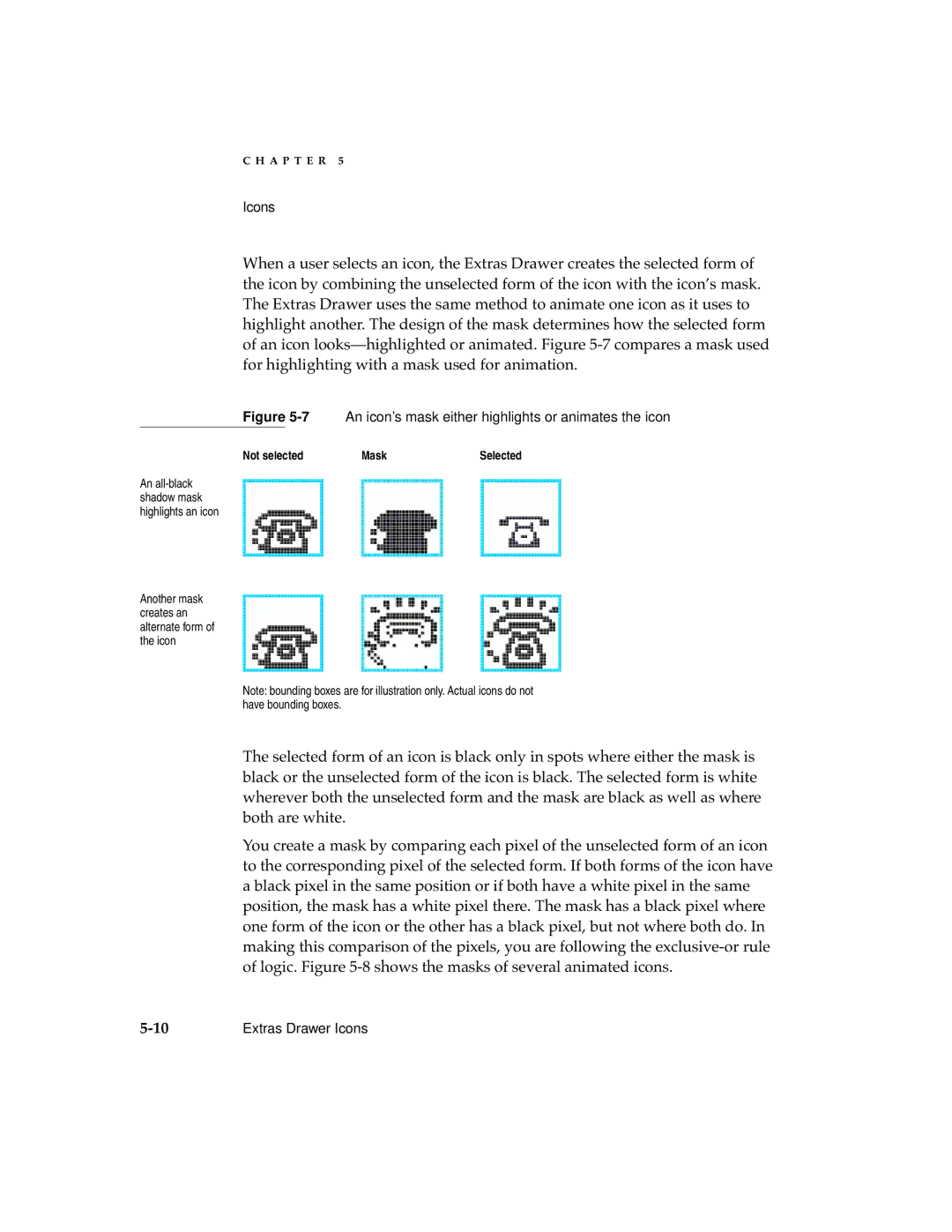 Apple 2 manual 7An icon’s mask either highlights or animates the icon 