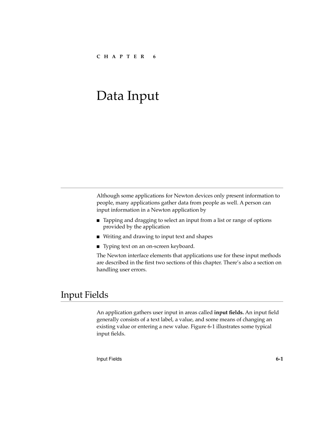 Apple 2 manual Data Input, Input Fields 