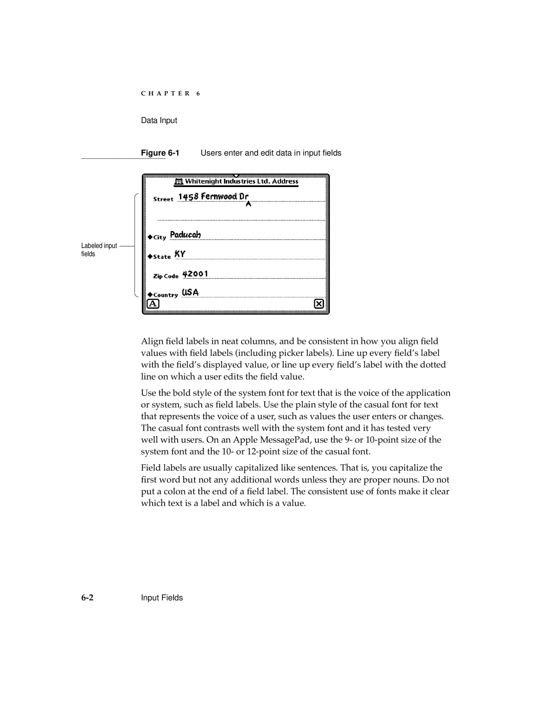 Apple 2 manual 1Users enter and edit data in input ﬁelds 