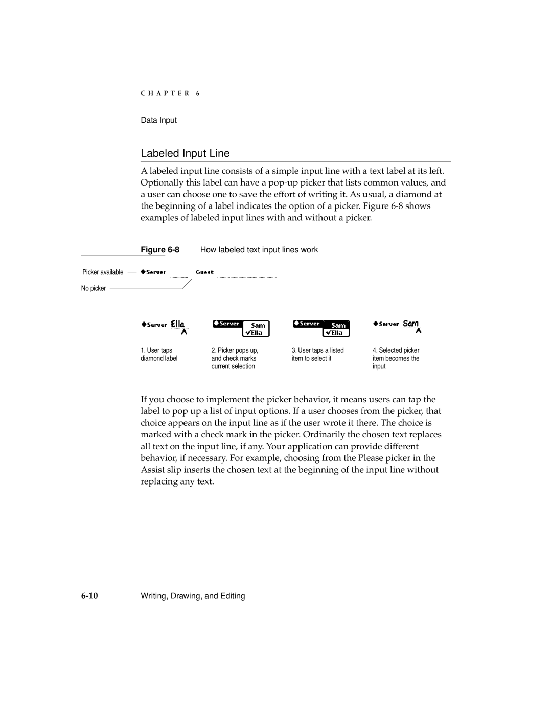 Apple 2 manual Labeled Input Line, 8How labeled text input lines work 