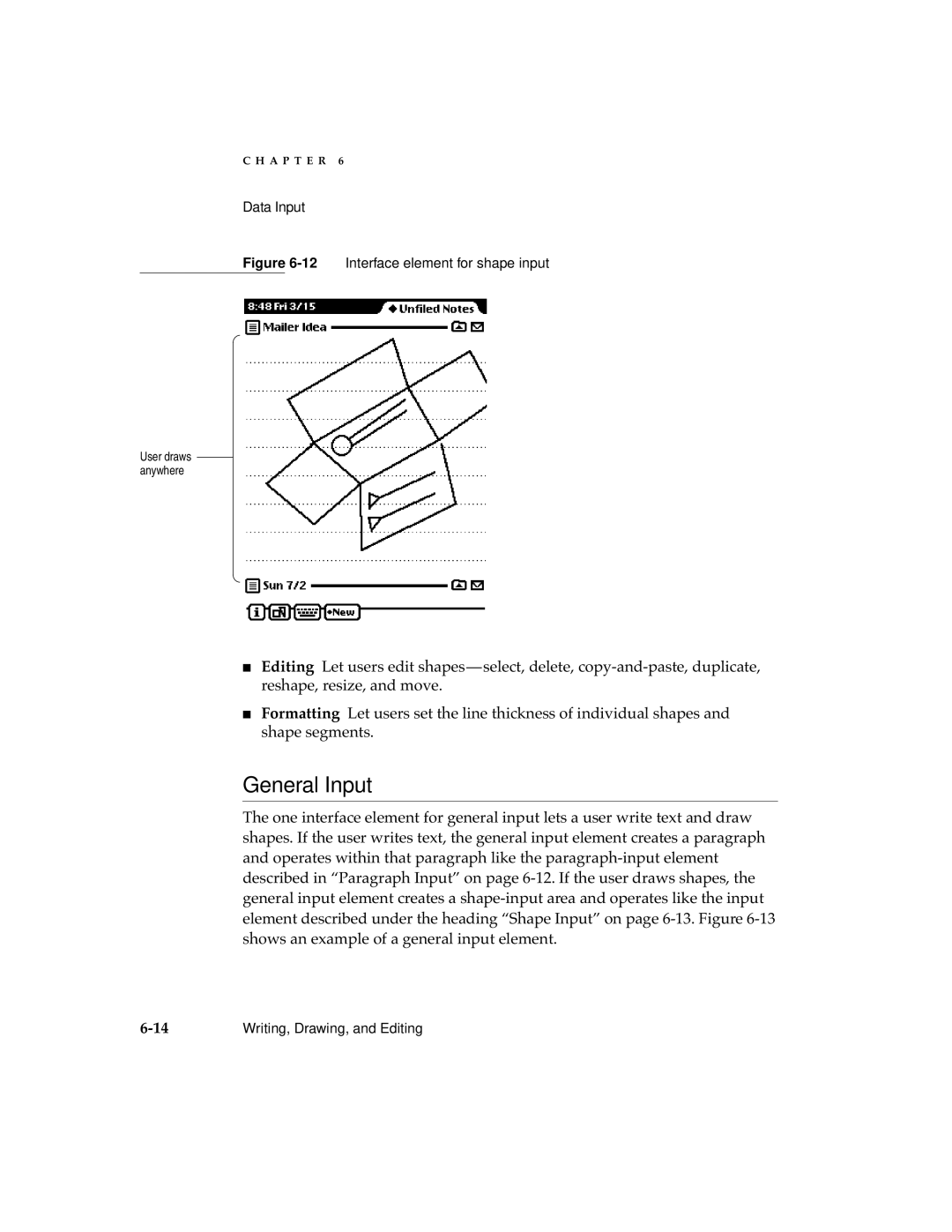 Apple manual General Input, 12Interface element for shape input 