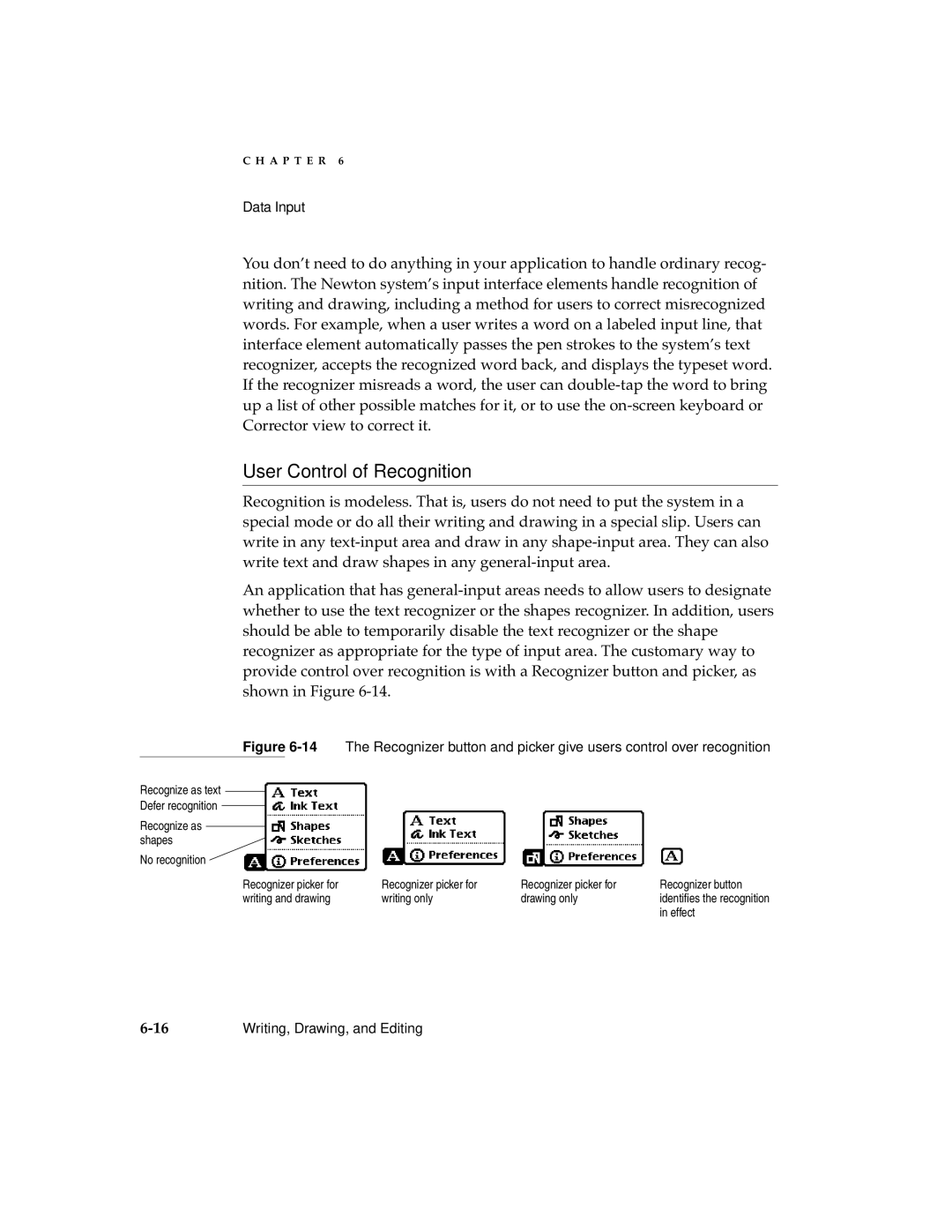 Apple 2 manual User Control of Recognition 