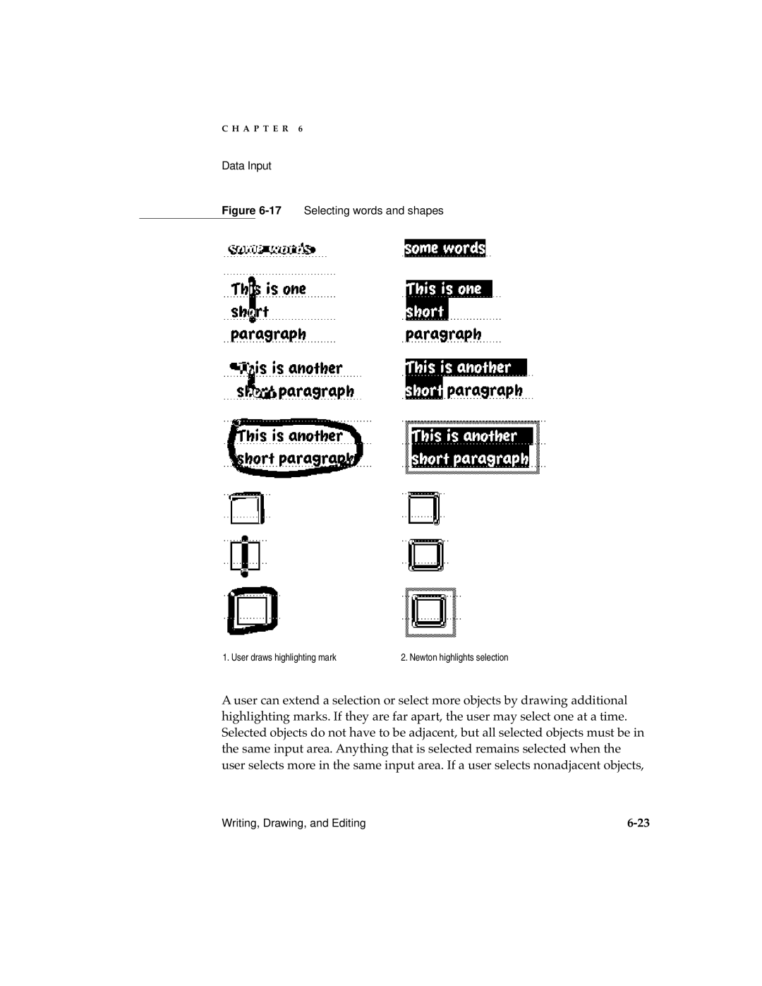 Apple 2 manual 17Selecting words and shapes 