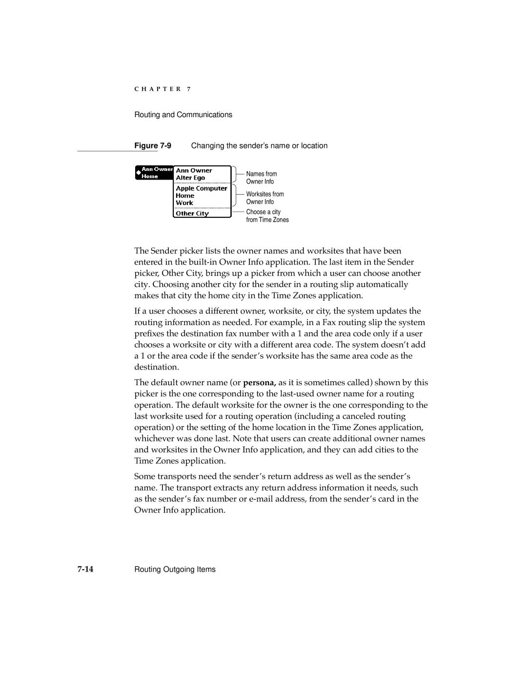 Apple 2 manual 9Changing the sender’s name or location 