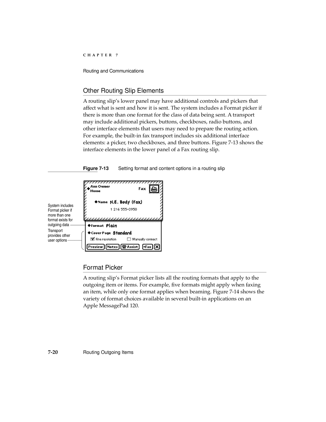 Apple 2 manual Other Routing Slip Elements, Format Picker 