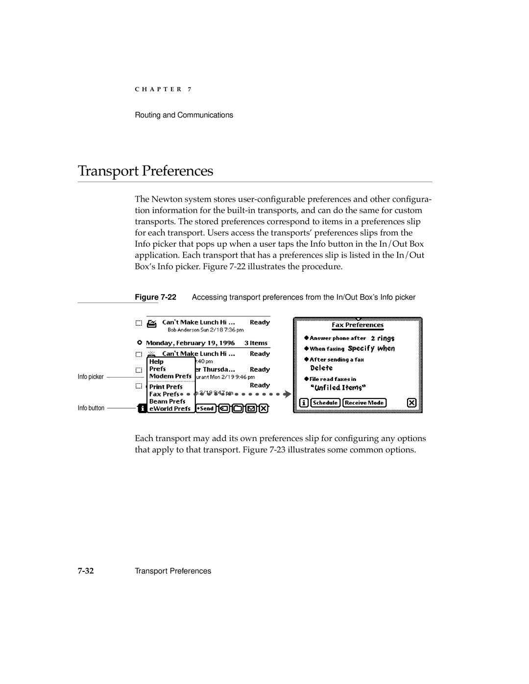 Apple 2 manual Transport Preferences 